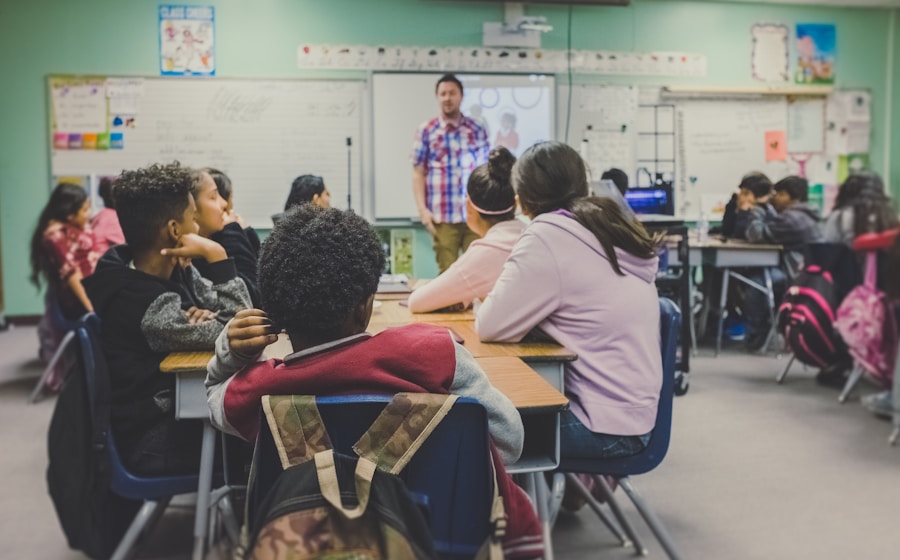 Students in a modern classroom